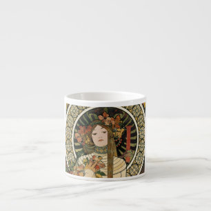 Taza De Espresso Póster vintage de Alfonse Mucha Trappistine Nouvea
