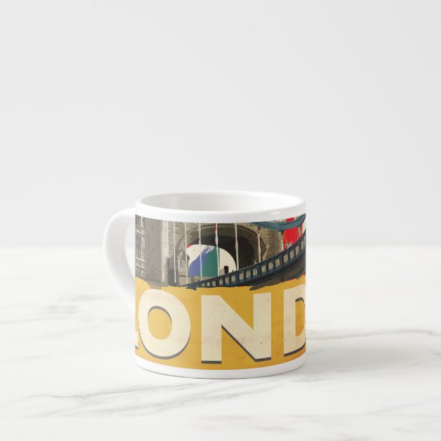 Taza De Espresso Póster Vintage de Londres (Izquierda)