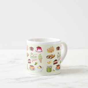 Taza De Espresso Postres Dulces Italianos
