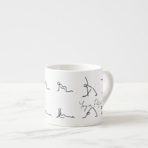 Taza De Espresso Posturas de yoga de figuras de palitos minimalista