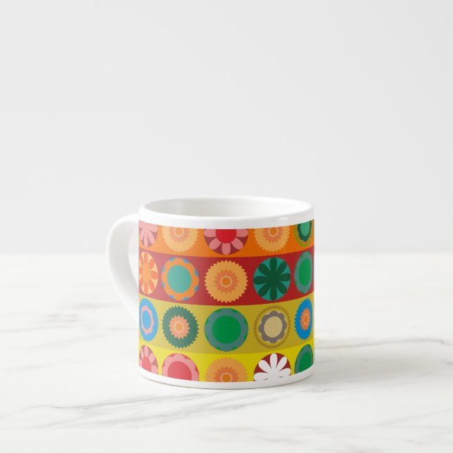 Taza De Espresso Potencia de las flores en las filas (Izquierda)