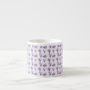 Taza De Espresso Precioso Floral Rosa Púrpura