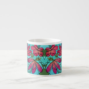 TAZA DE ESPRESSO PRIMAVERA NEUROGRÁFICA FLORES COLORES DE AGUA