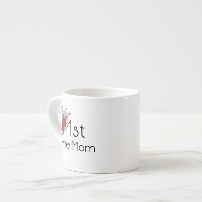 Taza De Espresso Princess Heart First Time Mom Gifts (Izquierda)