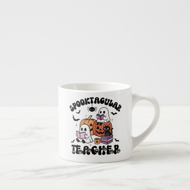 Taza De Espresso Profesora de Halloween-Cute Fantasmas (Derecha)
