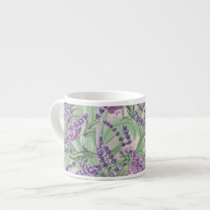 Taza De Espresso Profusión de lavanda Polvo de lavanda Floral rústi