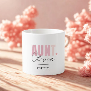 Taza De Espresso Promocionado a la tía EST 2025   Personalizado nue