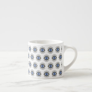 Taza De Espresso Protección de ojos malvados, ojo azul griego, ter