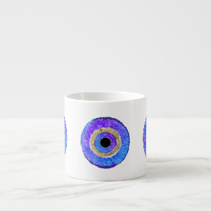 Taza De Espresso Protección del Ojo Malvado Azul