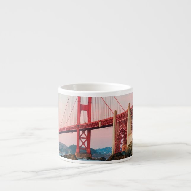 Taza De Espresso Puente de la puerta de oro tira almohada (Frente)