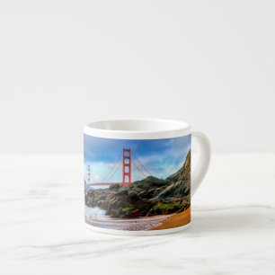 Taza De Espresso Puente Golden Gate en la puesta del sol