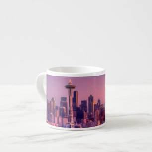 Taza De Espresso Puesta del sol detrás del horizonte de Seattle de