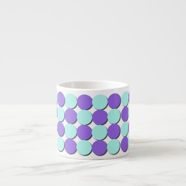 Taza De Espresso Puntos Aqua & Blue Polka (Frente)