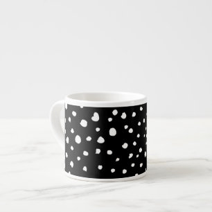 Taza De Espresso Puntos dálmatas, puntos dálmatas, blanco y negro