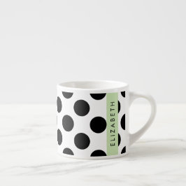Taza De Espresso Puntos de Polka blancos y negros, punteados, tu no