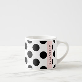 Taza De Espresso Puntos de Polka blancos y negros, punteados, tu no