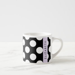 Taza De Espresso Puntos de Polka blancos y negros, punteados, tu no