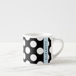 Taza De Espresso Puntos de Polka blancos y negros, punteados, tu no