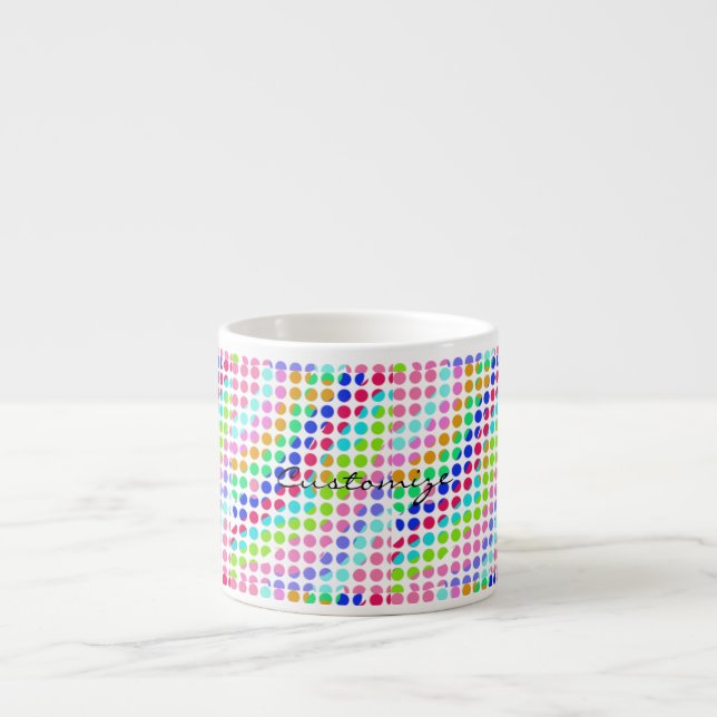 Taza De Espresso puntos de polka multicolor Thunder_Cove (Frente)