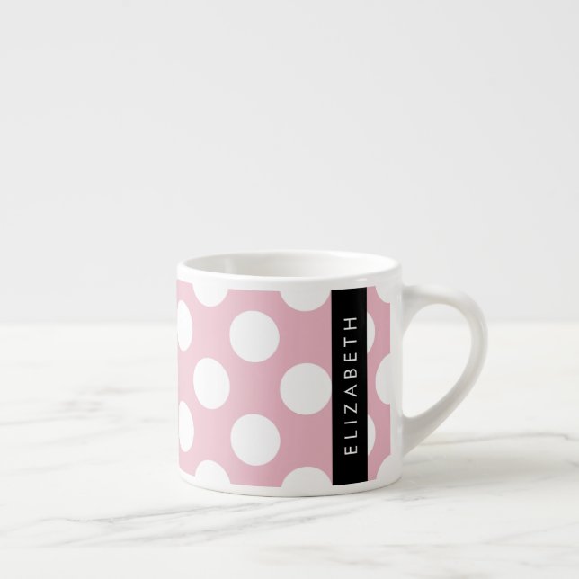Taza De Espresso Puntos rosados de polka, patrón de puntos de polka (Derecha)