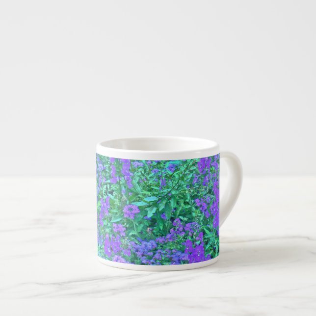 TAZA DE ESPRESSO "PURPLE & BLUE FLORAL (FOTO). EXPRESSO CUP (Derecha)