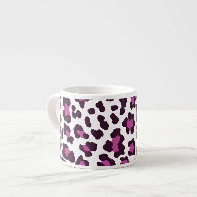 Taza De Espresso Púrpura de impresión de leopardo (Izquierda)