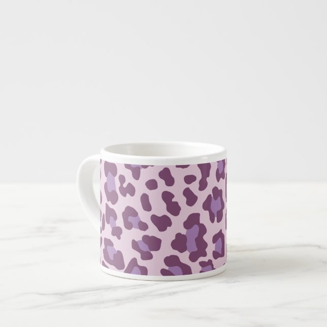 Taza De Espresso Púrpura y lavanda de leopardo (Izquierda)