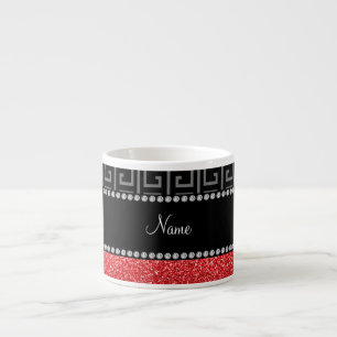 Taza De Espresso Purpurina rojo dominante griego negro conocido