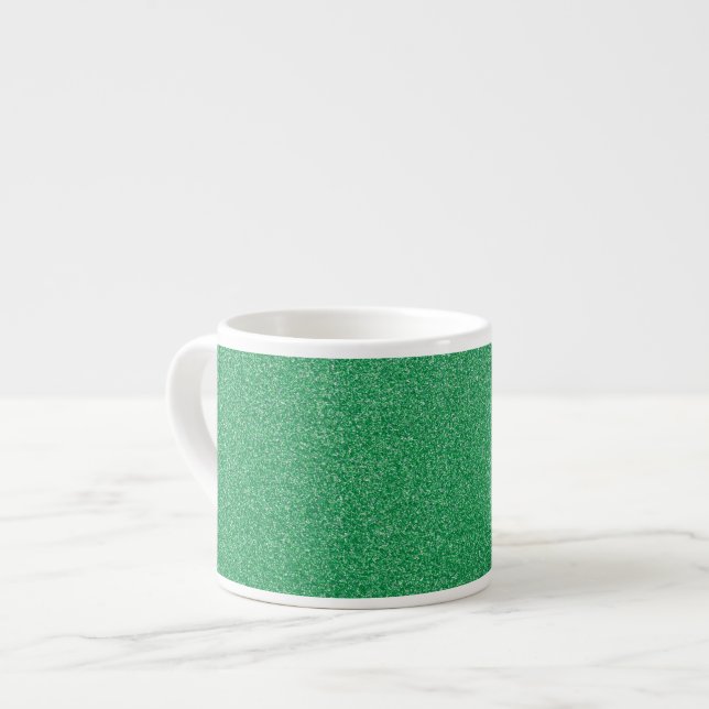 Taza De Espresso Purpurina verde, espárrago, fondo Purpurina (Izquierda)