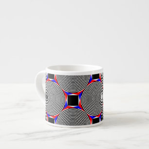Taza De Espresso Radiación blanca y negra por Kenneth Yoncich