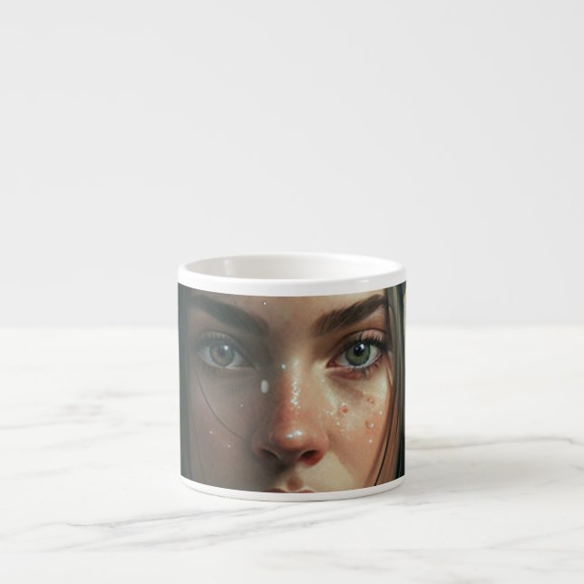 Taza De Espresso Rain hood girl (Frente)