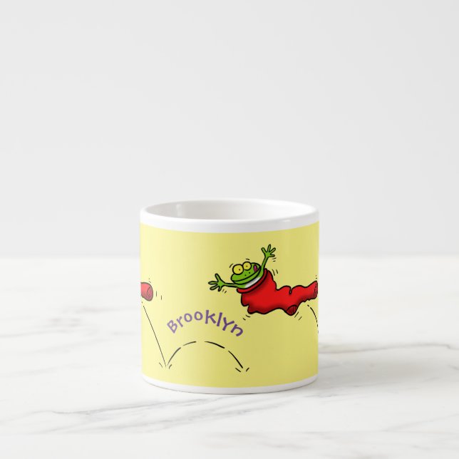 Taza De Espresso Rana dulce en un personalizado de salto de calcetí (Frente)