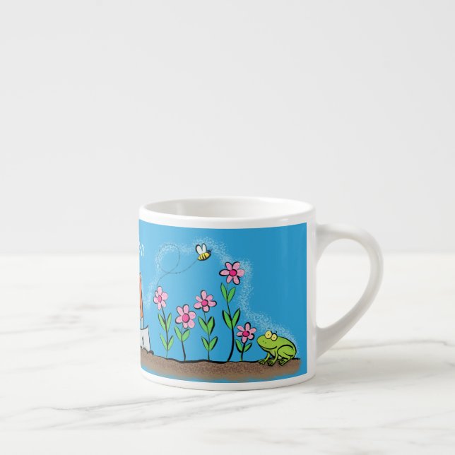 Taza De Espresso Rana y abeja en el ilustracion personalizado de ja (Derecha)