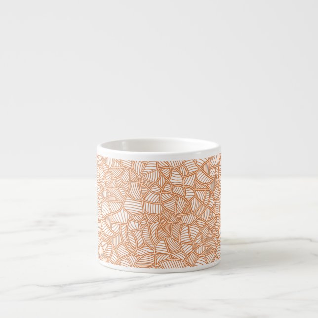 Taza De Espresso Random Leaf Mosaic Dark Naranja (Frente)