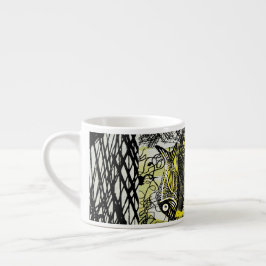 Taza De Espresso Rasguño del garabato de los pescados