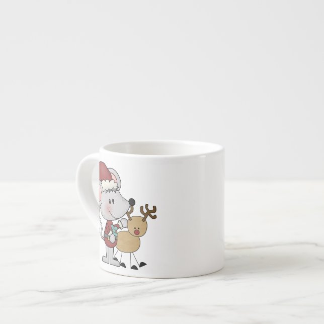 Taza De Espresso Ratón del navidad y (Izquierda)