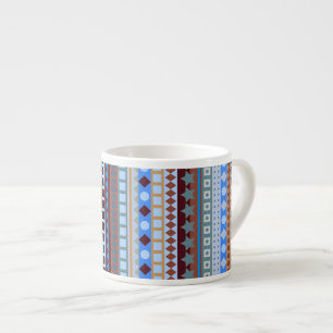 Taza De Espresso Rayas al sudoeste del zigzag azteca azul tribal