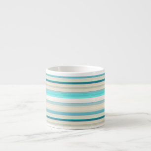 Taza De Espresso Rayas blancas y aqua lindas