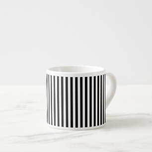 Taza De Espresso Rayas blancas y negras verticales