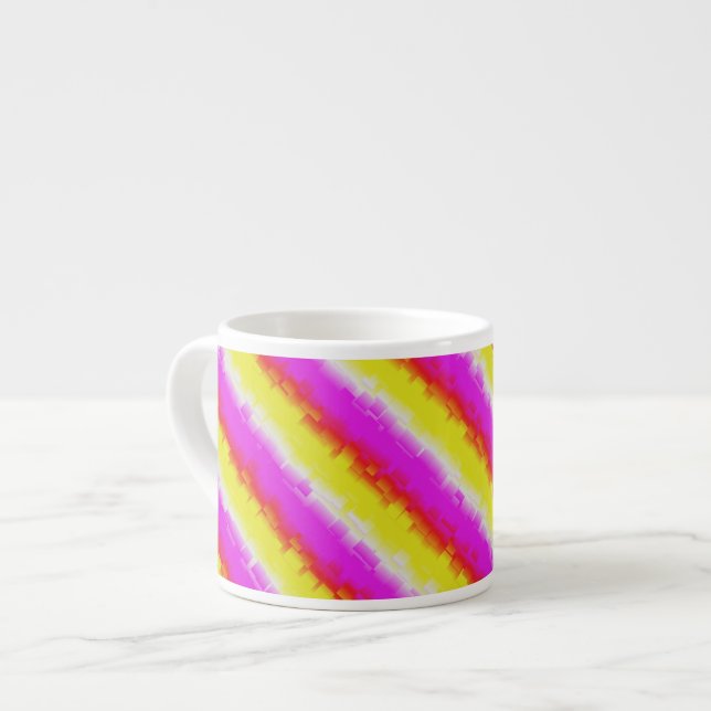 Taza De Espresso Rayas de arco iris rosado de Artdeco (Izquierda)