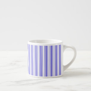 Taza De Espresso Rayas de caramelo azul y blanco