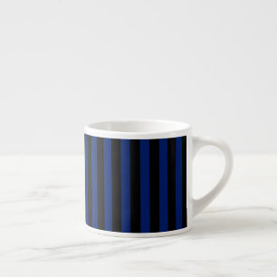 Taza De Espresso Rayas de caramelo azul y negro