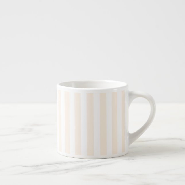 Taza De Espresso Rayas de caramelo beige y blanco (Derecha)