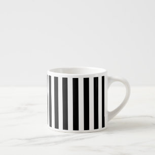 Taza De Espresso Rayas de caramelo blanco y negro