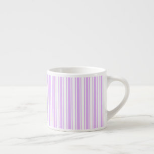 Taza De Espresso Rayas de caramelo blanco y púrpura