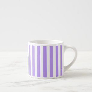 Taza De Espresso Rayas de caramelo morado y blanco