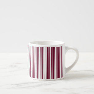 Taza De Espresso Rayas de caramelo rojo y blanco de Borgoña