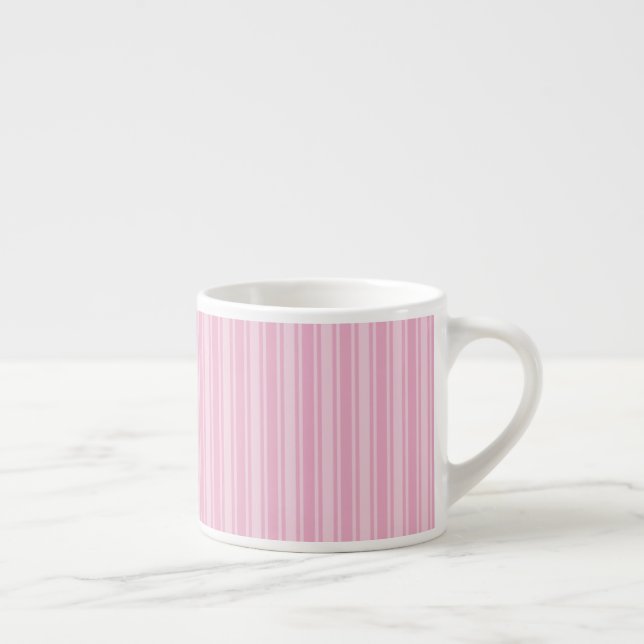 Taza De Espresso Rayas de caramelo rosa pálido (Derecha)