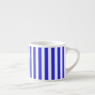 Taza De Espresso Rayas de caramelos azules y blancos reales