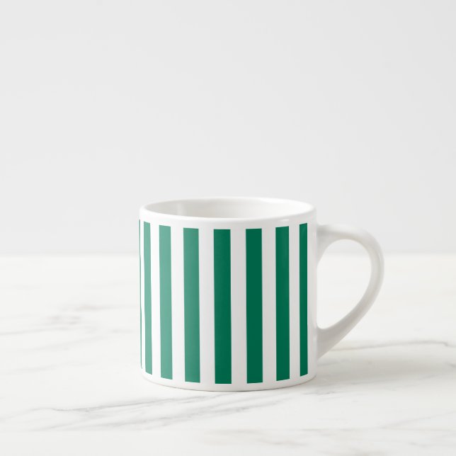 Taza De Espresso Rayas de caramelos verdes y blancos (Derecha)